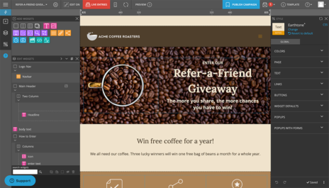 shortstack contest sweepstake landing page social media tool