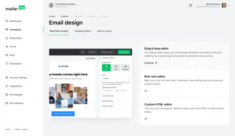 mailerlite email campaign design overview